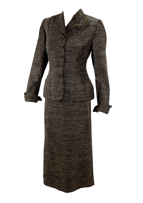 Stunning Vintage 1940s Brown Flecked Suit - New!