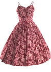 1950s Red and Pink Roses Cotton Sundress - New!
