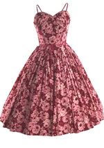 1950s Red and Pink Roses Cotton Sundress - New!