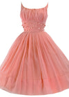 Vintage 1950-1960s Coral Chiffon Dress Ensemble  - New!