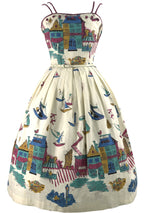 RARE 1950s English Seaside Novelty Print Dress- New! (RESERVED)