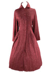 Stylish 1940s Cranberry Red Flecked  Princess Coat - New!