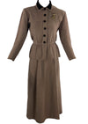Vintage 1940s Brown Wool Knit Suit- New!