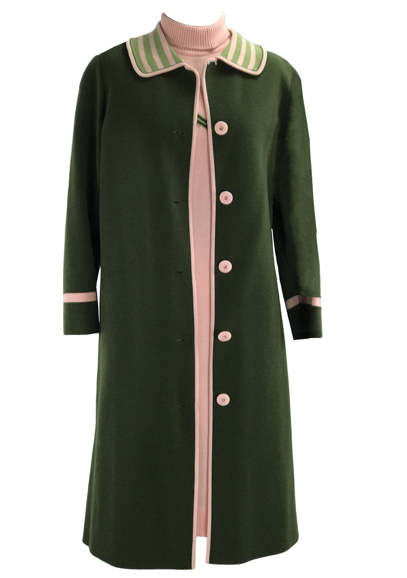 Quality 1960s Avocado Green & Pink Ensemble- New!