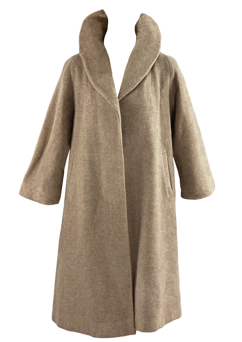 Vintage Late 1950s Oatmeal Wool Clutch Coat - NEW!