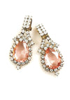 Genuine Czech Rose and Clear Crystal Earrings - New! (ON HOLD)