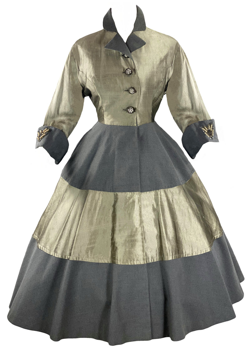 Sensational 1950s Grey/ Silver Princess Coat- New!