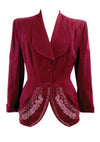 Vintage 1940s Couture Lilli Ann Burgundy Beaded Jacket- New!