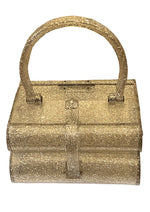 Vintage 1950s Gold Glitter Lucite Purse- New!