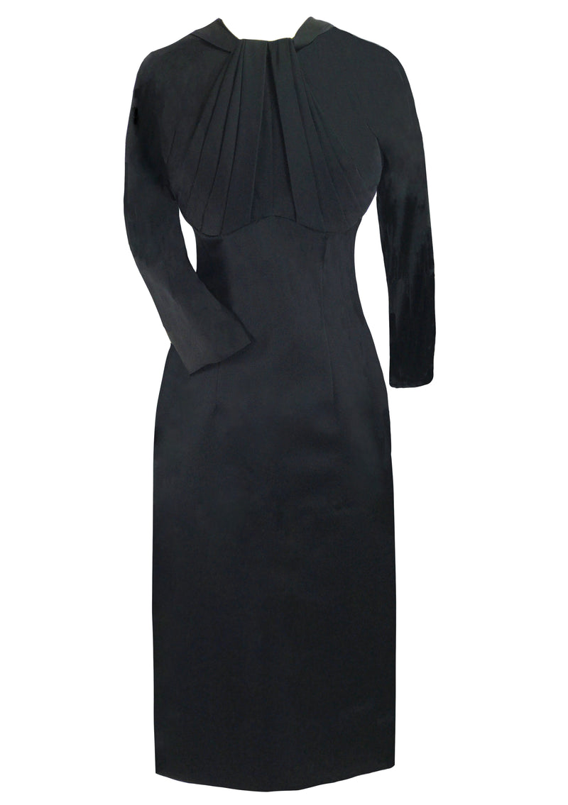 Vintage 1950s Lilli Ann Black Sheath Dress- New!