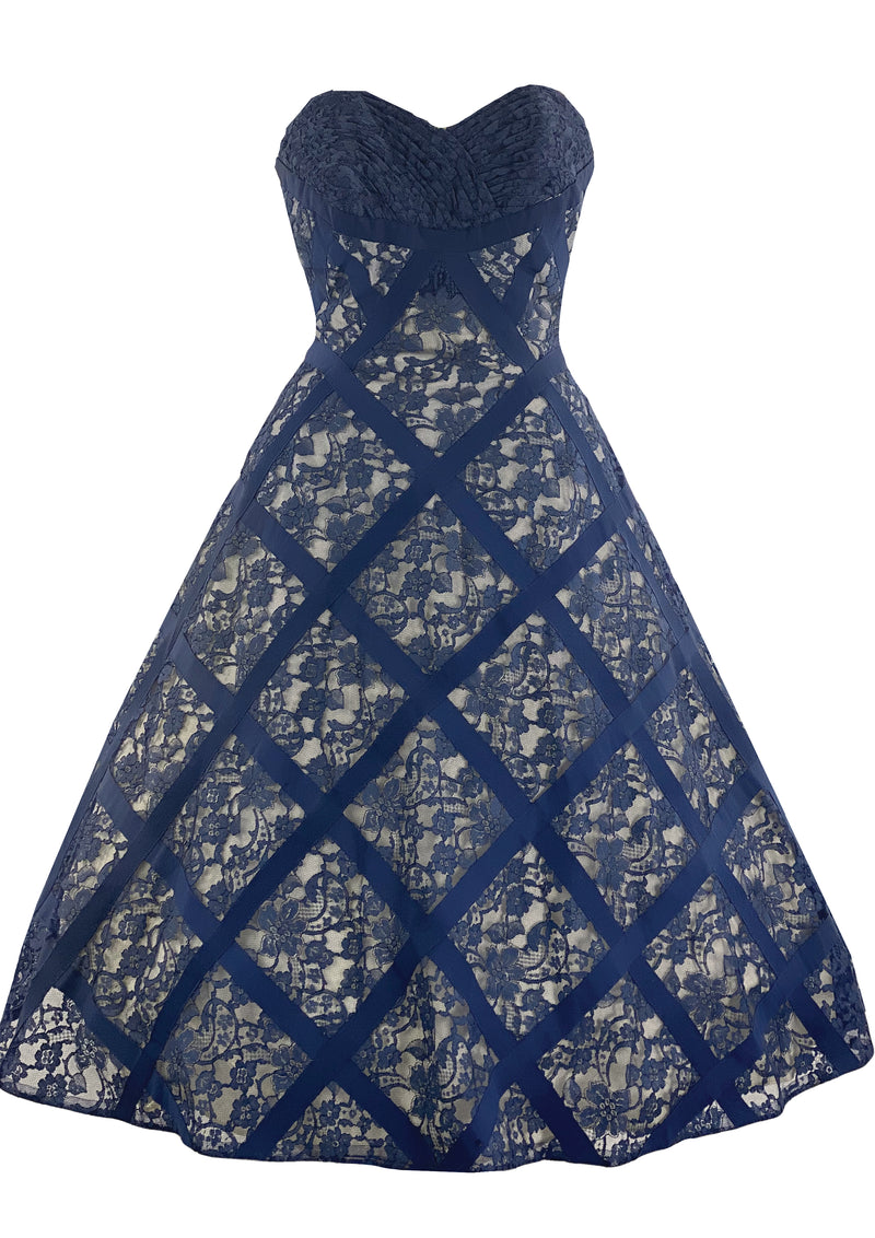 Stunning 1950s Blue Lace Cocktail Dress - New! (RESERVED)