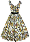 1950s Lattice Floral Beaded Cotton Sundress - New!
