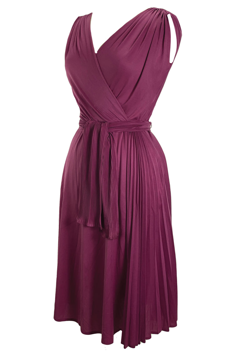 Vintage 1970s Boysenberry Coloured Day Dress - New!