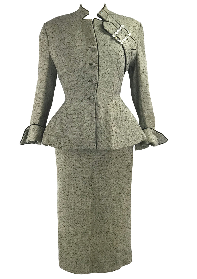 Early 1950s Lilli Ann Flecked Wool Designer Suit- New!