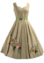 Vintage 1950s Marjorie Montgomery Applique Dress- New!