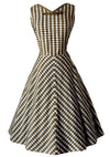 Vintage 1950s Plaid Woven Wool Designer Dress - New!