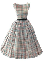 Late 1950s Early 1960s Pink & Blue Plaid Dress - New!