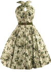 Vintage 1950s Cross-Over Neckline Floral Dress - New!