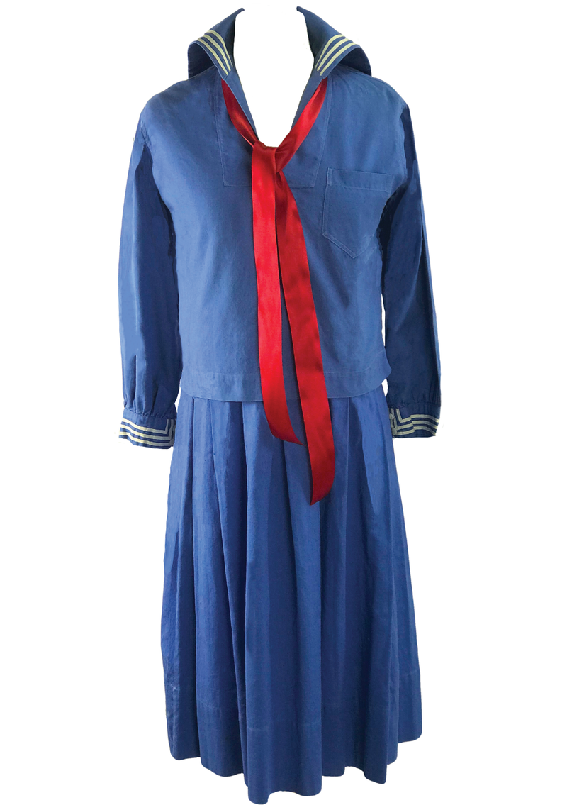 Vintage Rare 1920s Flapper Cotton Sailor Dress - New!