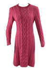 Vintage 1980s Rouge Pink Cable Knit Dress- NEW!