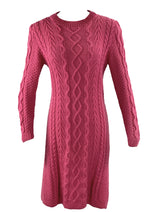 Vintage 1980s Rouge Pink Cable Knit Dress- NEW!