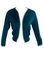 Vintage 1950s Prussian Blue Cardigan- New! (ON HOLD)
