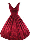 Vintage 1950s to Early 1960s Cranberry Brocade Dress- NEW!