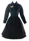 Sublime 1950s Lilli Ann Black Wool Princess Coat- New!