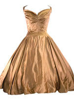 Vintage 1950s Liquid Rose Gold Silk Satin Party Dress - New!