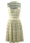 1960s Ivory Net Sequinned Designer Party Dress - New!