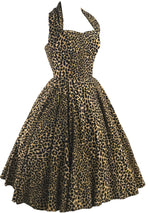 Sensational Wild Cat Cotton Dress 1980s does 1950s- New!