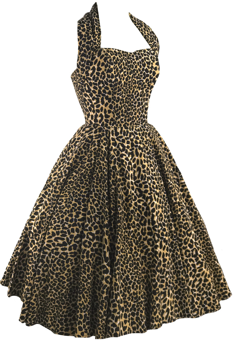 Sensational Wild Cat Cotton Dress 1980s does 1950s- New!