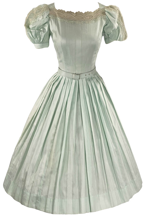 Vintage Deadstock 1950s Mint Green Cotton Dress- New!