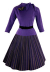 Stylish Designer 1950s Purple Wool Top and Skirt Set- New!