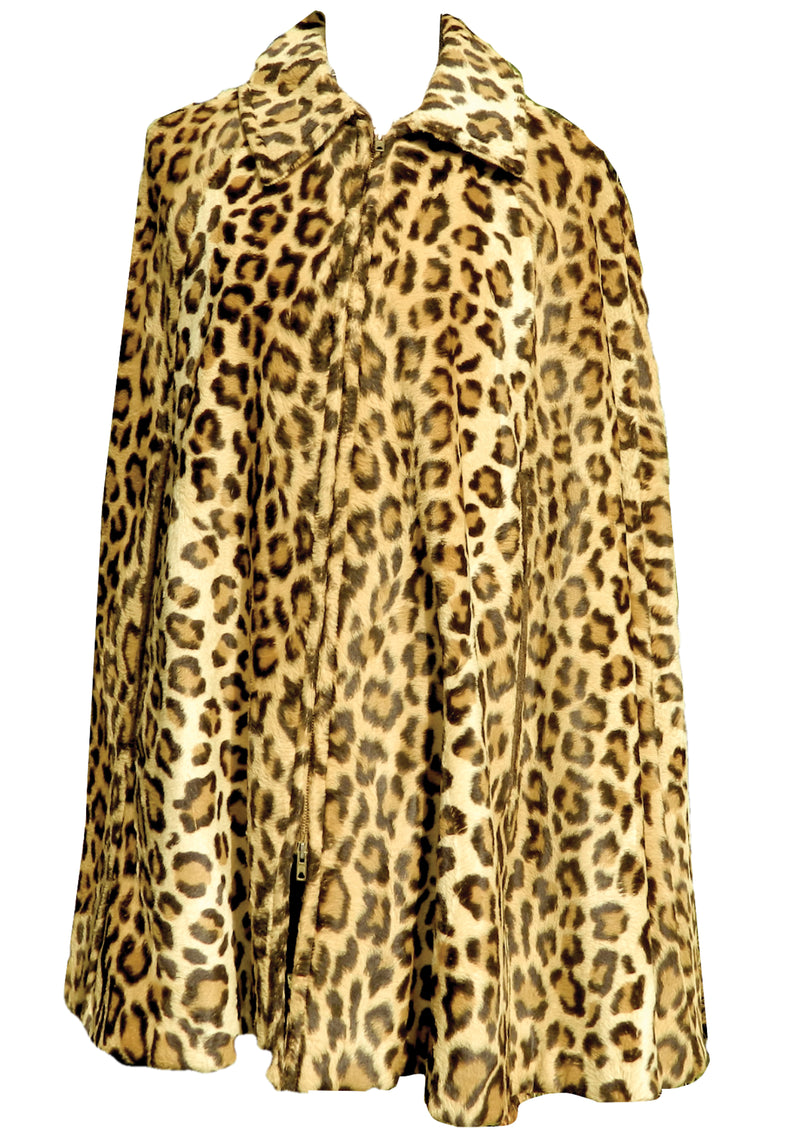 Vintage 1960s Faux Leopard Cape  - New! (ON HOLD)