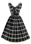 Late 1950s Early 1960s Black & White Plaid Dress- New!