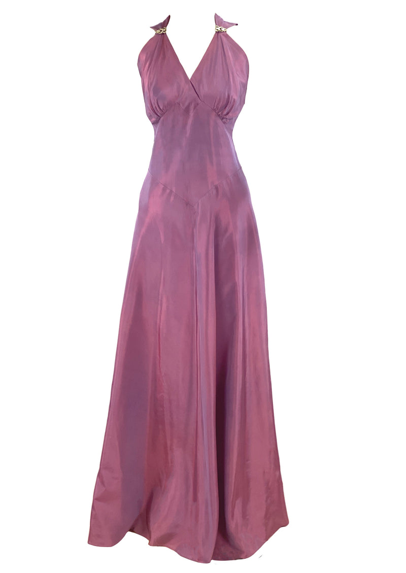 Vintage 1930s Lilac Iridescent Taffeta Maxi Gown- NEW!