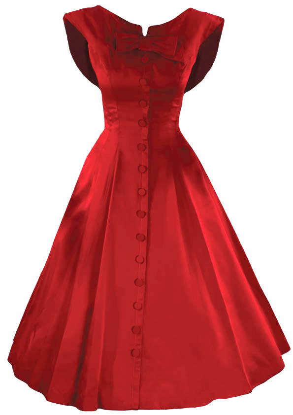 1950s Designer Red Silk Satin New Look Cocktail Dress New! ON HOLD Coutura Vintage 1950s Designer Red Silk Satin New Look Cocktail Dress New! ON HOLD Coutura Vintage