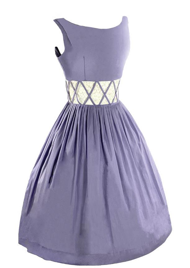 Sweet Late 1950s Aldens Label Lavender Cotton Dress- New!