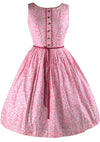 Late 1950s Early 1960s Pink & White Floral Dress- New!