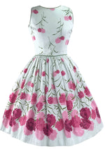Vintage 1950s Pink Carnations Pique Dress - New! (SOLD)