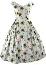 Vintage 1950s Atomic Floral Print Cotton Dress- New!
