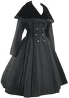 1950s Couture Lilli Ann Black Wool Princess Coat- New!