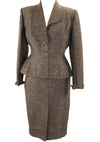 1950s Designer Bronze Silk with Cream Flecks Lilli Ann Suit - New!