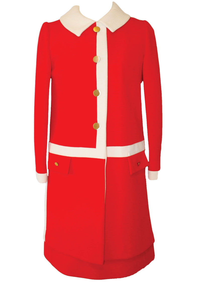 Original Couture 1960s Red & White Lilli Ann Ensemble - New!