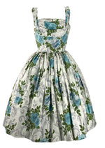 Fabulous 1950s Blue Roses Horrockses Designer Dress- New!