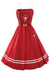 Vintage Nautical 1970s Red Cotton Sundress - New!