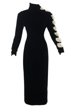 Vintage 1960s Black Velvet Wiggle Maxi with Amazing Sleeve - NEW!