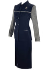 Rare 1940s Navy & Herringbone Lilli Ann Designer Suit- New! (SOLD)