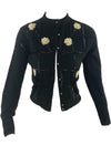 Vintage 1950s Black Cardigan with Cream Sequins- New! ON HOLD